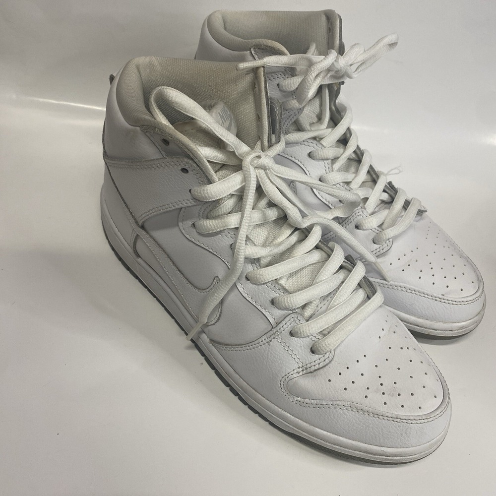 Nike SB Dunk Pro High Mens Size 9.5 White Ice Leather Sneaker 305050-113
